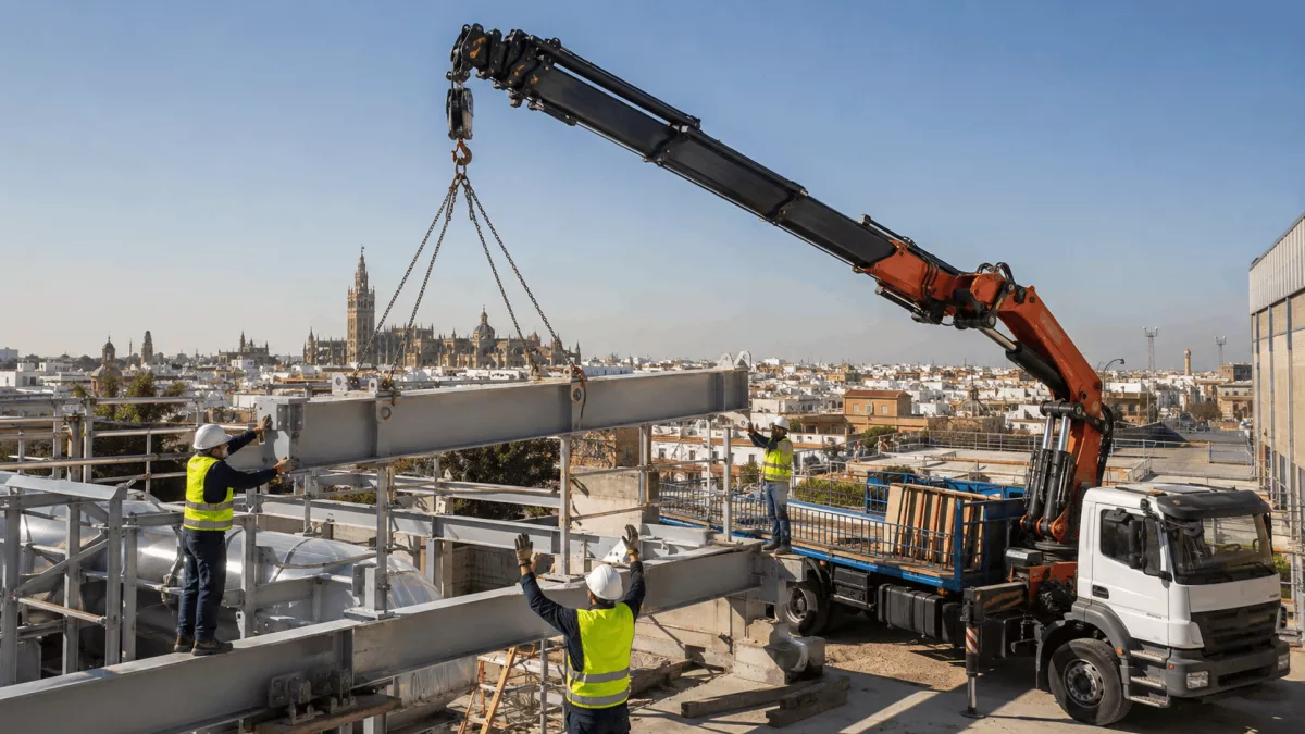 Alquiler de grúas pluma en Sevilla: qué valorar antes de contratar